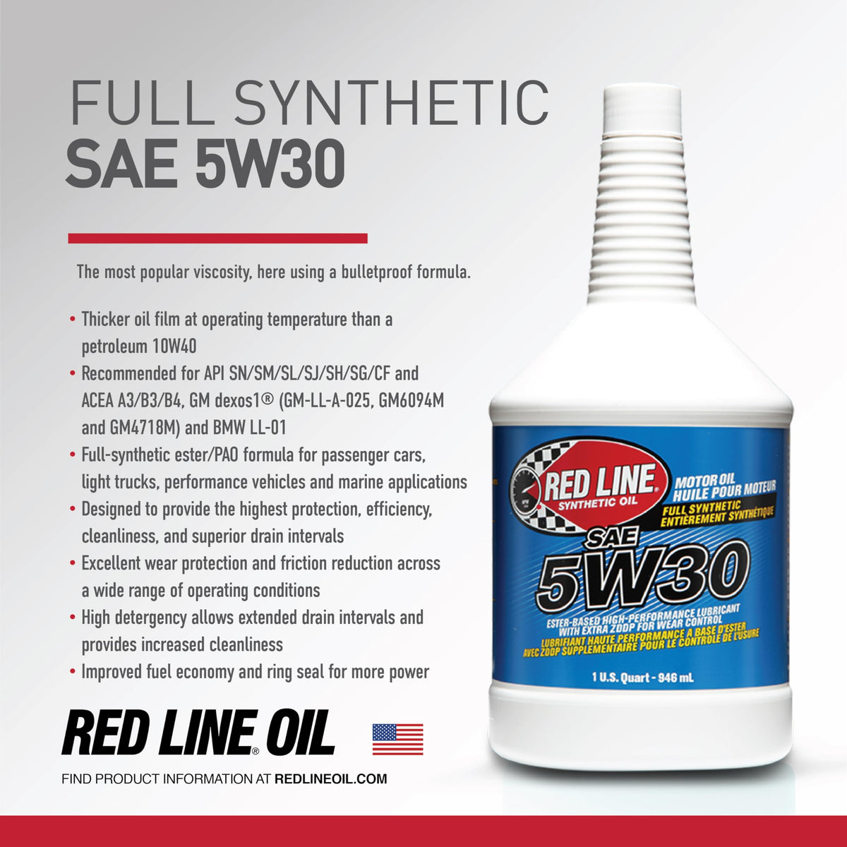 Red Line 15304 being poured into engine illustrating smooth flow and quick cold start protection