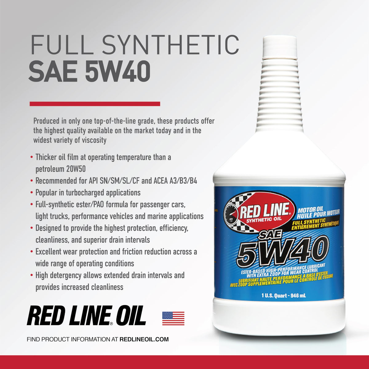 Red Line oil pouring from spout into funnel demonstrating easy fill