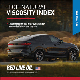 Red Line viscosity sticker showing 5W40 grade and temperature performance