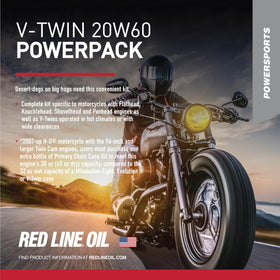 Red Line 20W-60HD engine oil bottle close-up showing label and pour spout for proper protection