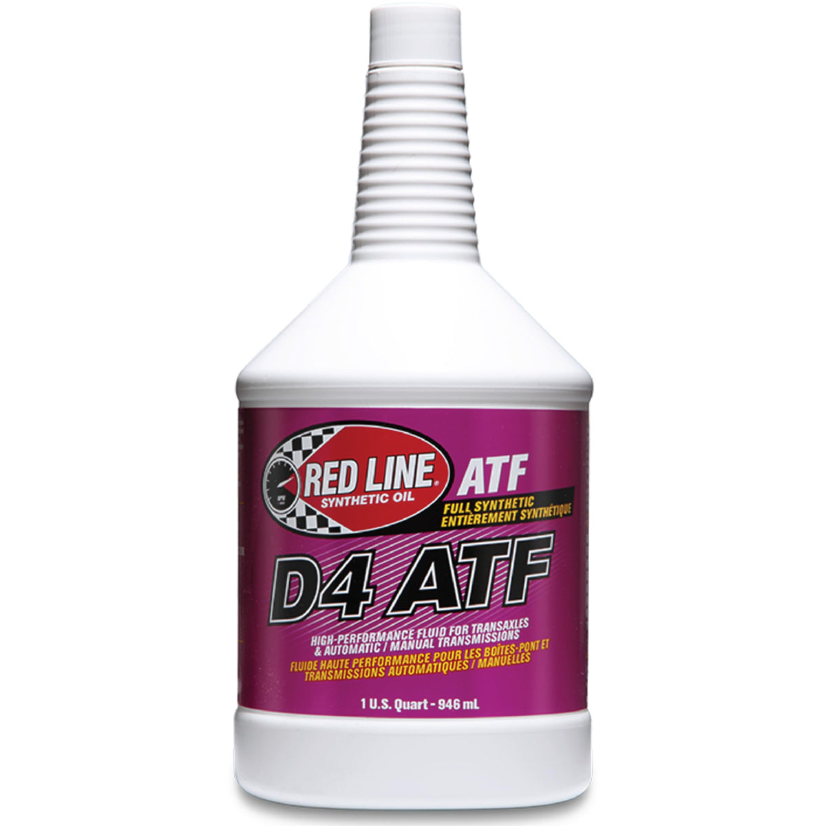 Red Line bottle front view showing label and size, clear product identification benefit