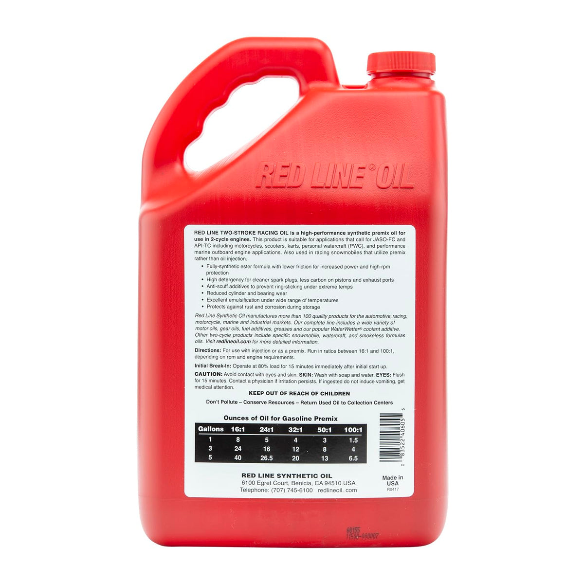 Red Line 40605 being poured into premix measuring jug for precise mixing