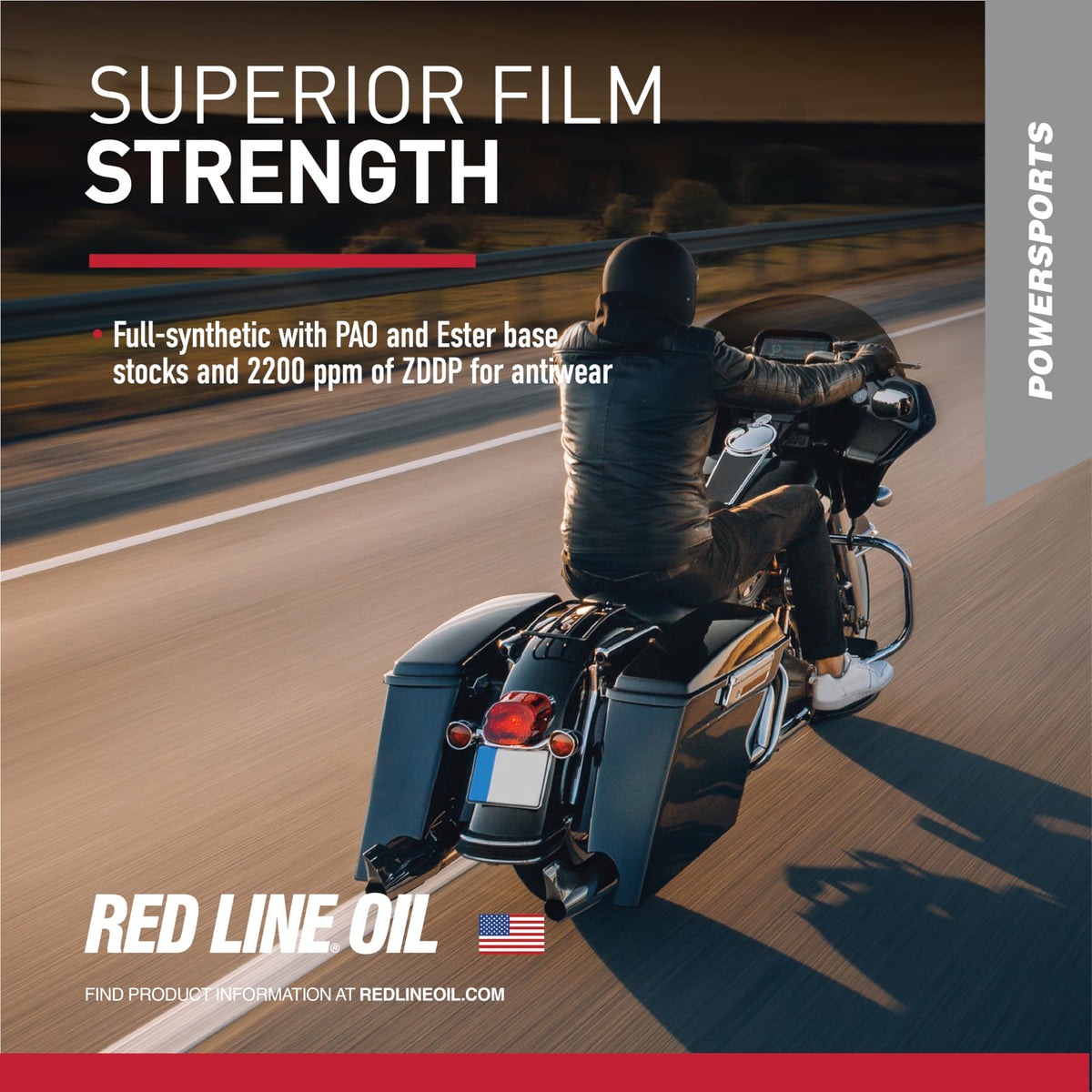 Red Line 42504 being poured into an oil fill showing clean transfer and application