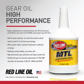 Red Line bottle being poured into a transmission showing precise fill and reduced mess benefit