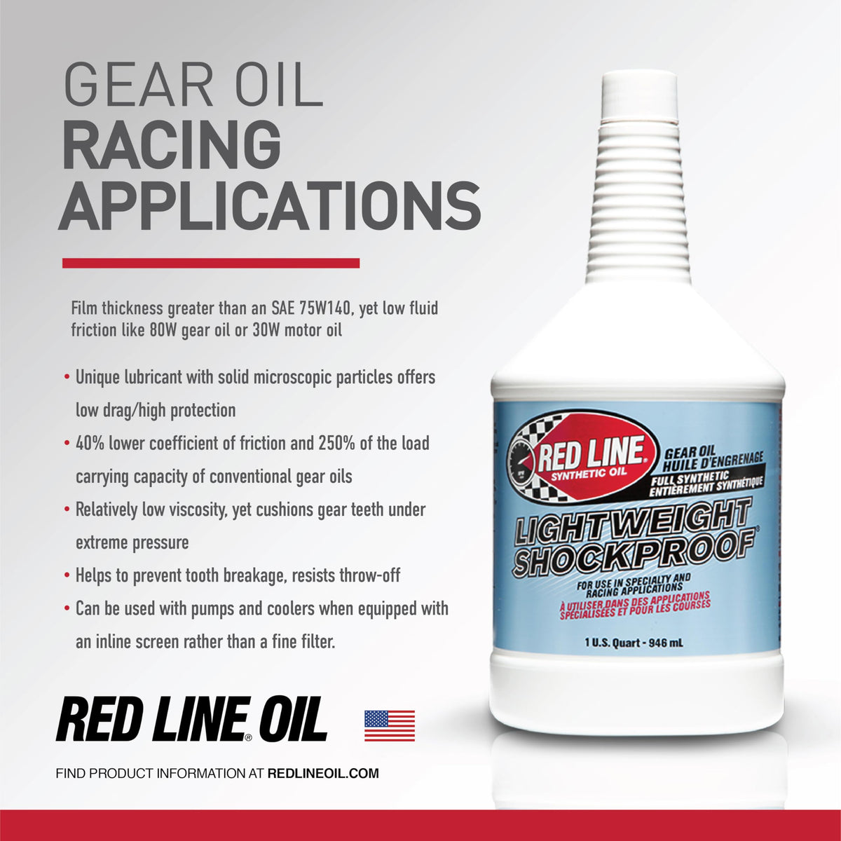 Red Line 58404 oil pour showing smooth texture and low-temperature flow characteristics