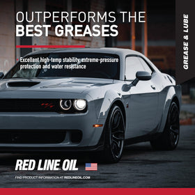 Red Line product label close-up highlighting specifications and instructions