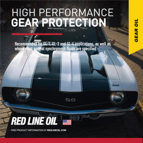 Red Line oil flowing to show 75W-90 viscosity stability benefit