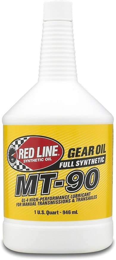Red Line MT-90 front bottle view showing label and clear product identity for easy selection