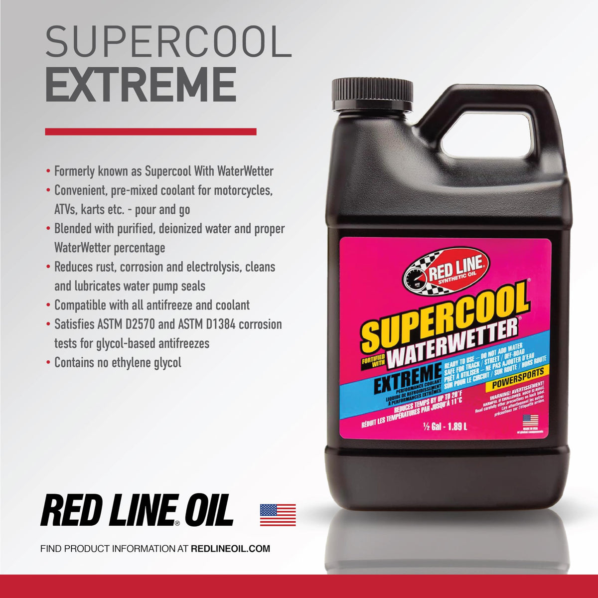 Red Line being poured into a radiator reservoir showing easy pour-and-go use