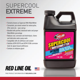 Red Line being poured into a radiator reservoir showing easy pour-and-go use