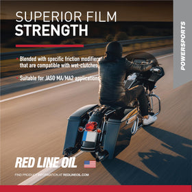 Red Line quart beside ruler showing compact size and single-quart capacity