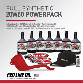 Red Line transmission oil bottle labeled ShockProof protecting gears and improving shifts