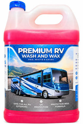 Red, White & Shine gallon bottle front label showing product and benefits