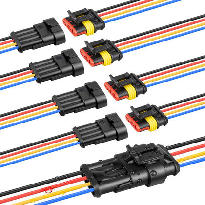 RED WOLF front view of 4-pin connector showing secure housing and easy plug-in benefit