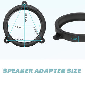 RED WOLF adapter next to ruler showing 6.5-inch scale for accurate speaker fit benefit