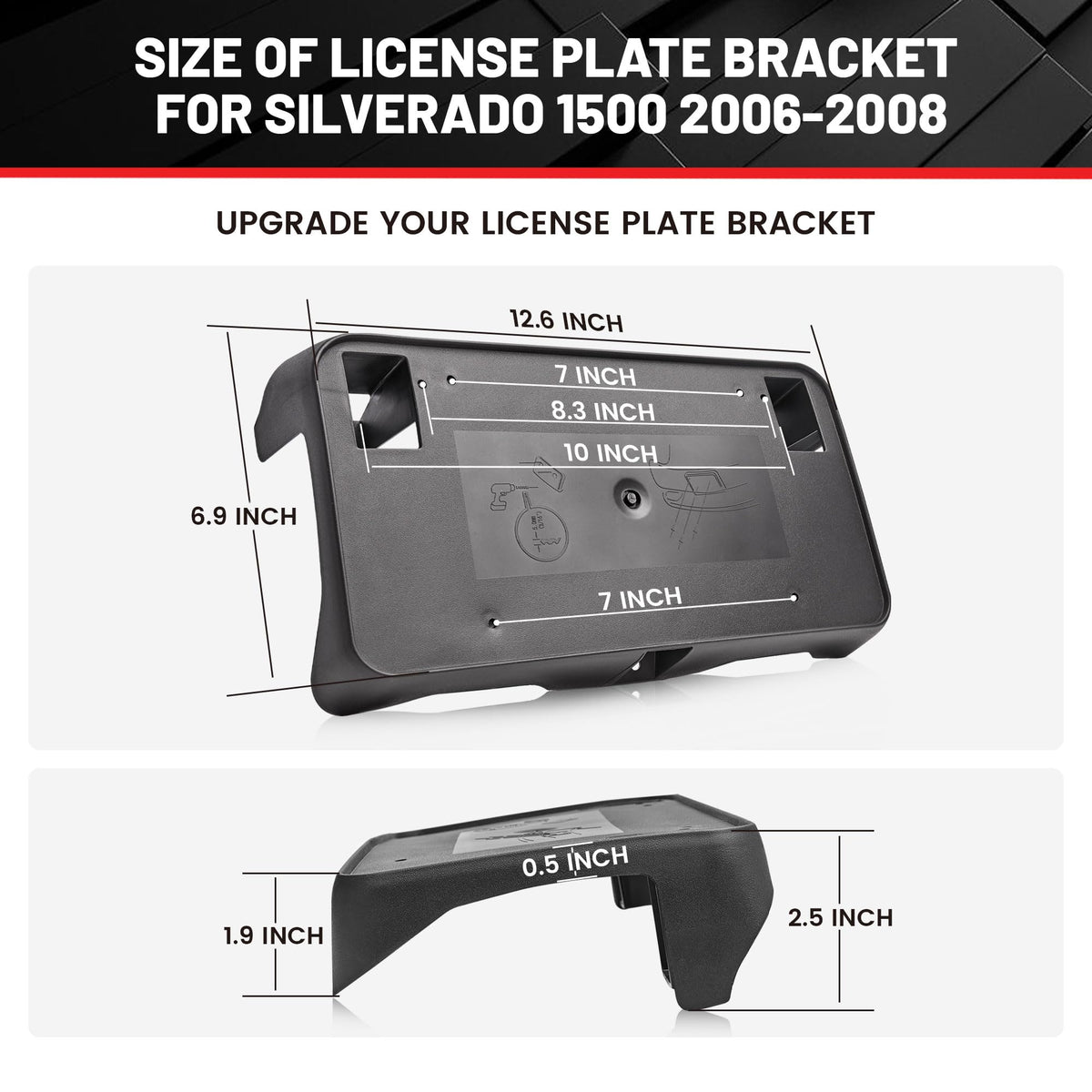 RED WOLF bracket texture detail highlighting UV-resistant plastic and scratch protection