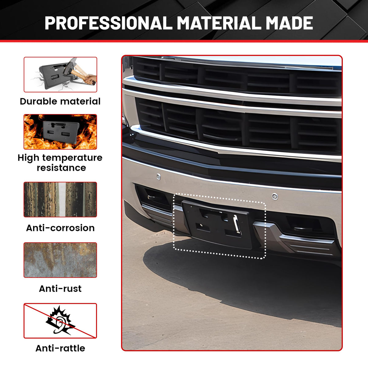 RED WOLF side profile showing bracket contour and precise bumper alignment benefit