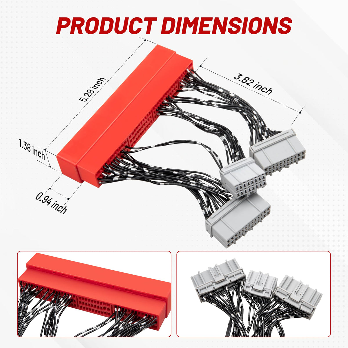 RED WOLF connector pin alignment closeup showing correct pin layout for compatibility