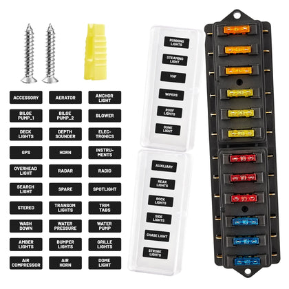 RED WOLF front view showing 12-way fuse block for organized distribution