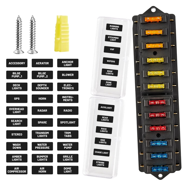 RED WOLF front view showing 12-way fuse block for organized distribution