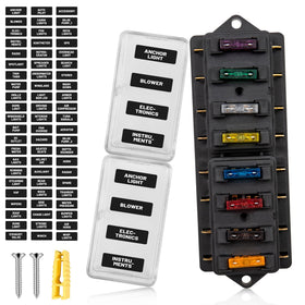RED WOLF front panel of 8-way fuse block, organized circuits and easy access
