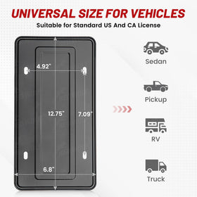 RED WOLF frame mounted on SUV bumper demonstrating secure fit and unobstructed plate