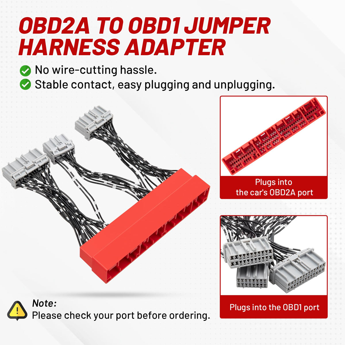 RED WOLF plugged into car OBD2A port illustrating quick plug-and-play benefit
