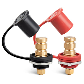 RED WOLF front view of remote battery post showing mounting base for easy access
