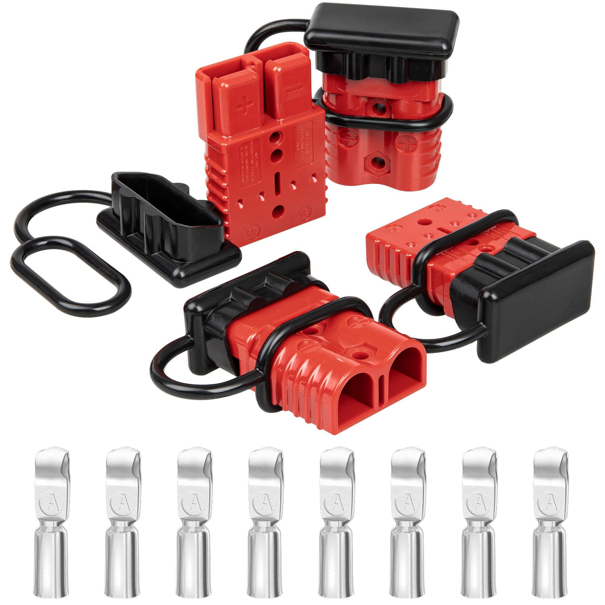 RED WOLF front view of SB175 plug showing secure plug interface and quick connection benefit