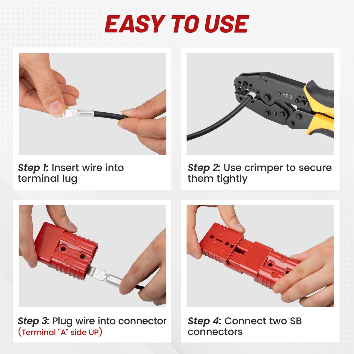 RED WOLF kit packaging laid out displaying four plugs, lugs and rubber caps for spares