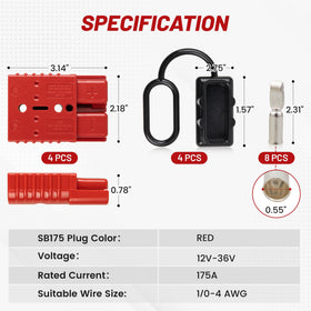 RED WOLF rubber cap detail protecting the plug from dust and moisture when unused