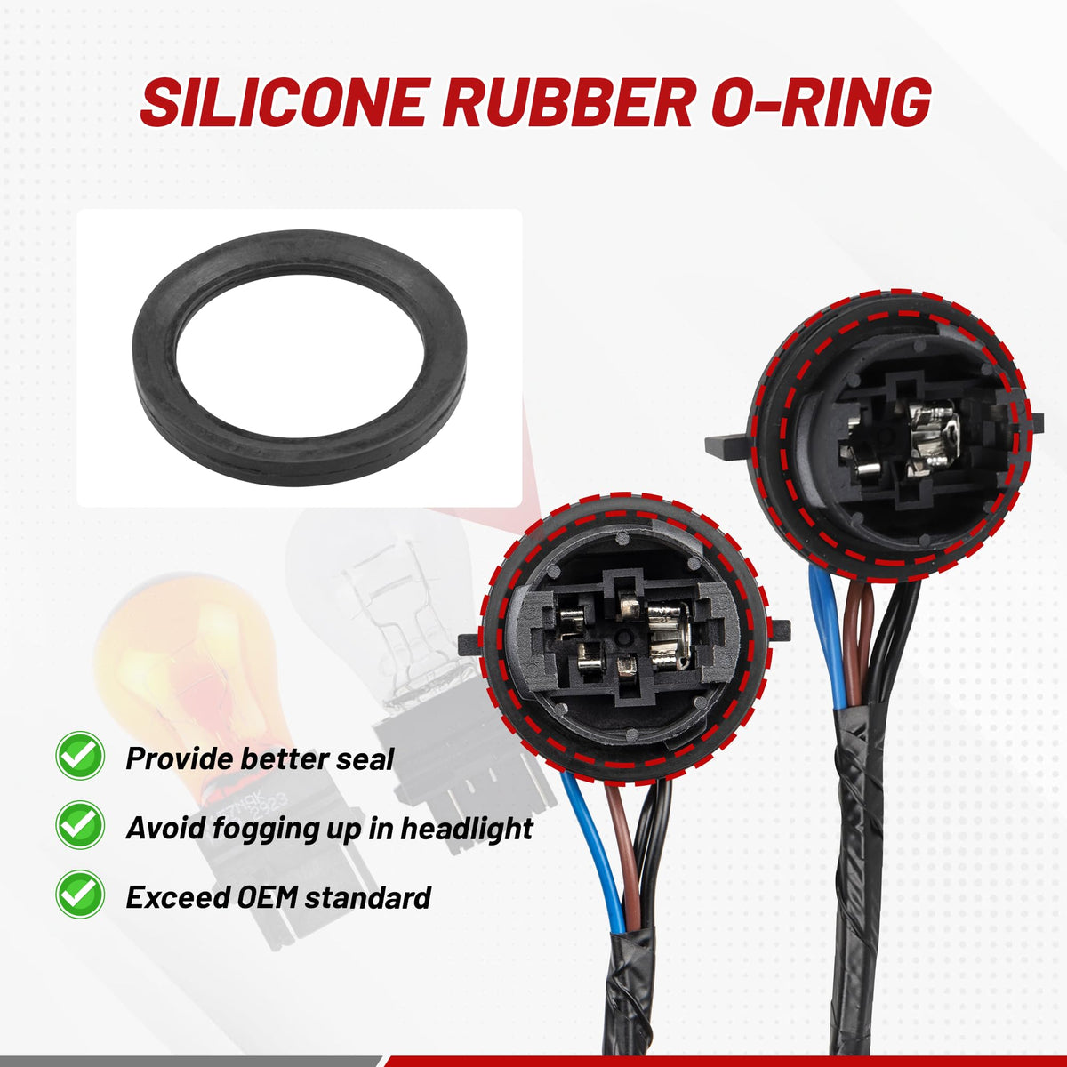 RED WOLF replacement next to original OEM socket, illustrates direct compatibility