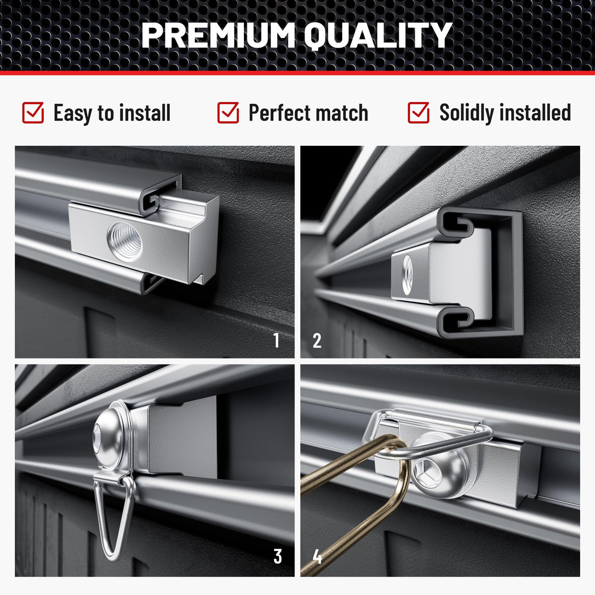 RED WOLF stainless steel finish close-up resisting corrosion for outdoor durability