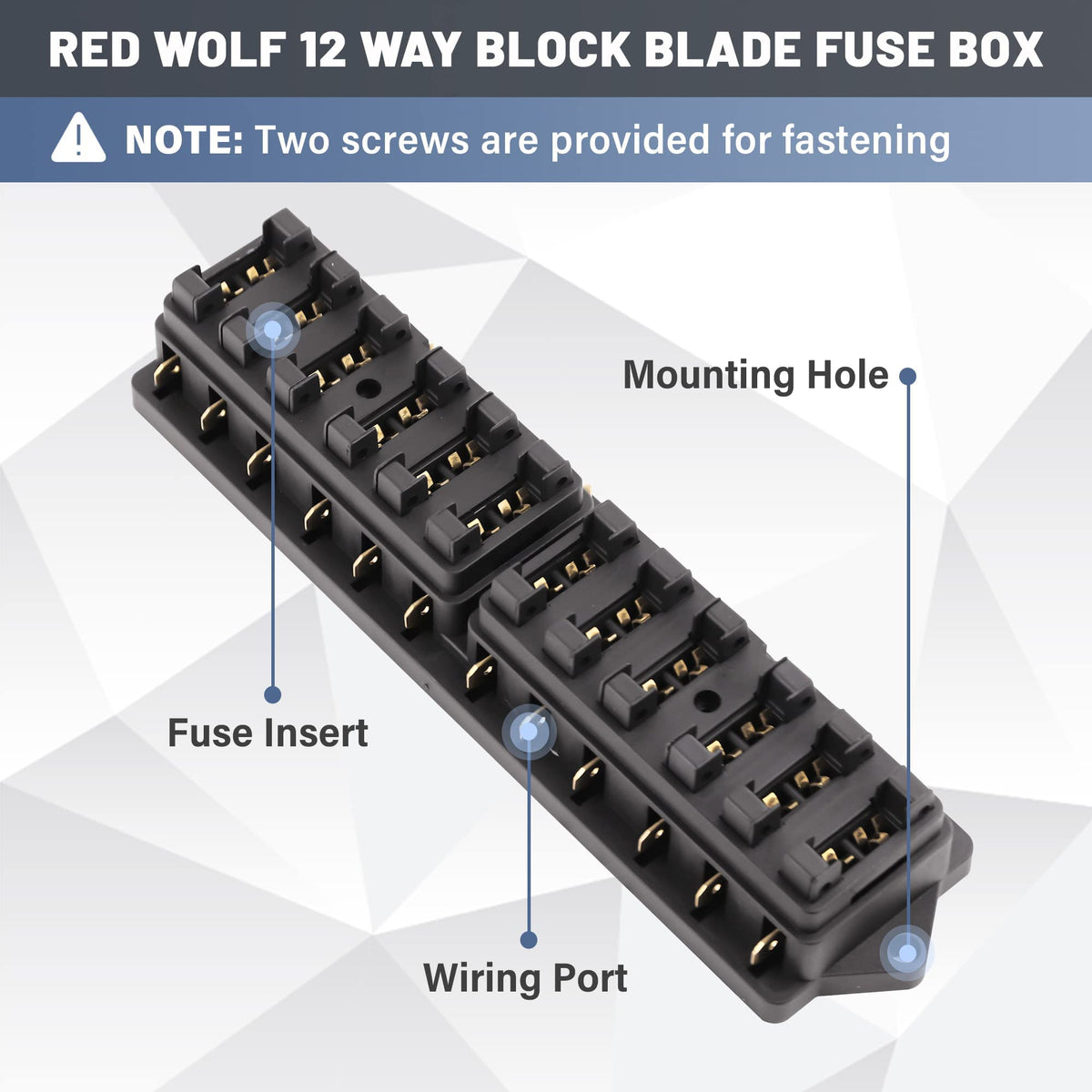 RED WOLF transparent cover close-up protecting fuses from moisture