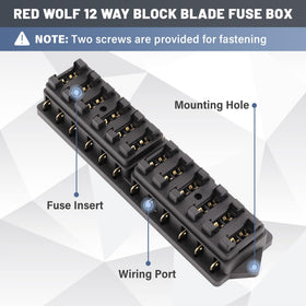 RED WOLF transparent cover close-up protecting fuses from moisture