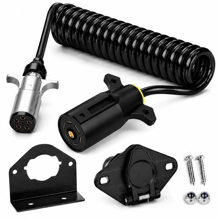REDALAN front 7-way connector showing secure locking for reliable towing