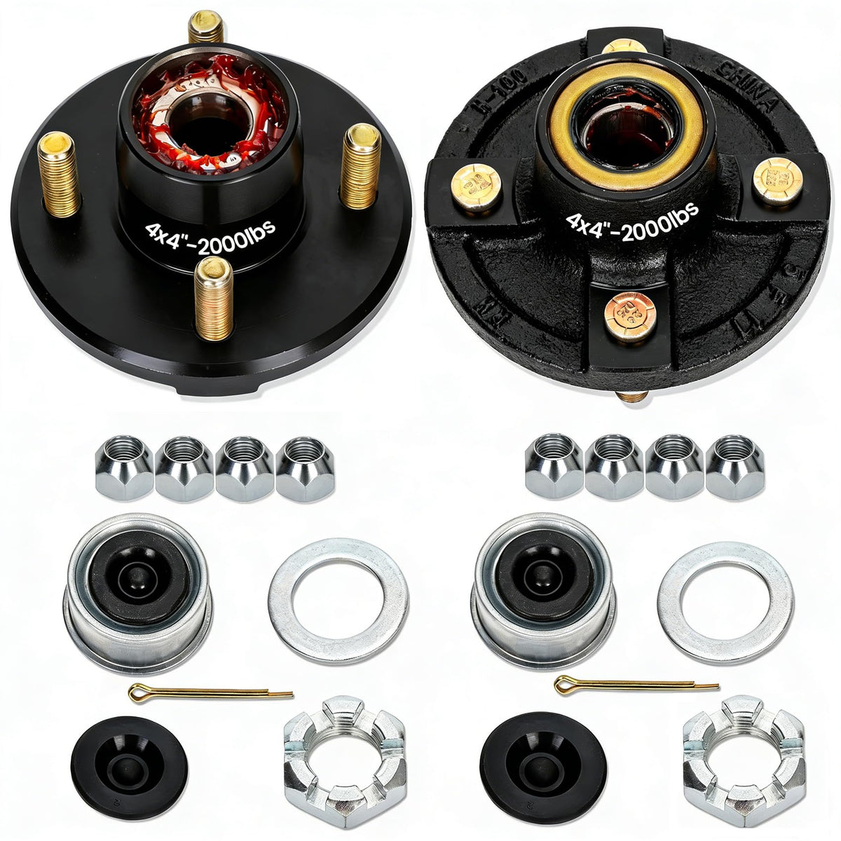redants front hub assembly showing studs and black finish, durable fit