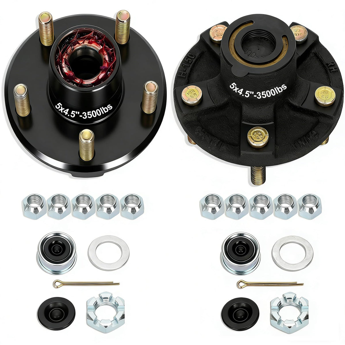 Redants front view of assembled 5-lug hub showing bolt pattern and ready-to-install benefit
