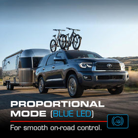 REDARC controller in use towing a camper showing improved trailer control