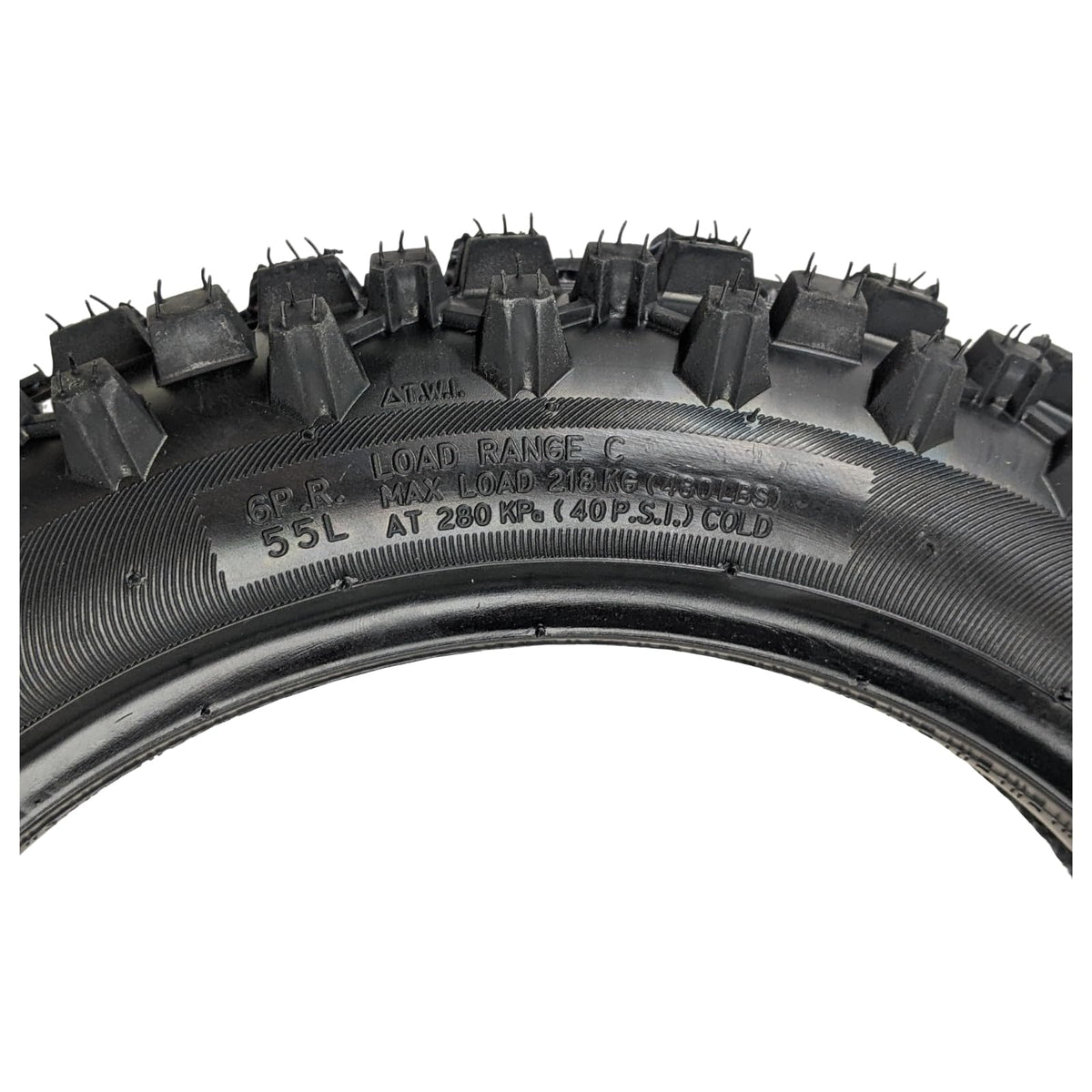 RedCap tire mounted on pit bike rear wheel demonstrating fit and handling benefit