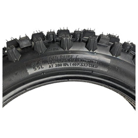 RedCap tire mounted on pit bike rear wheel demonstrating fit and handling benefit