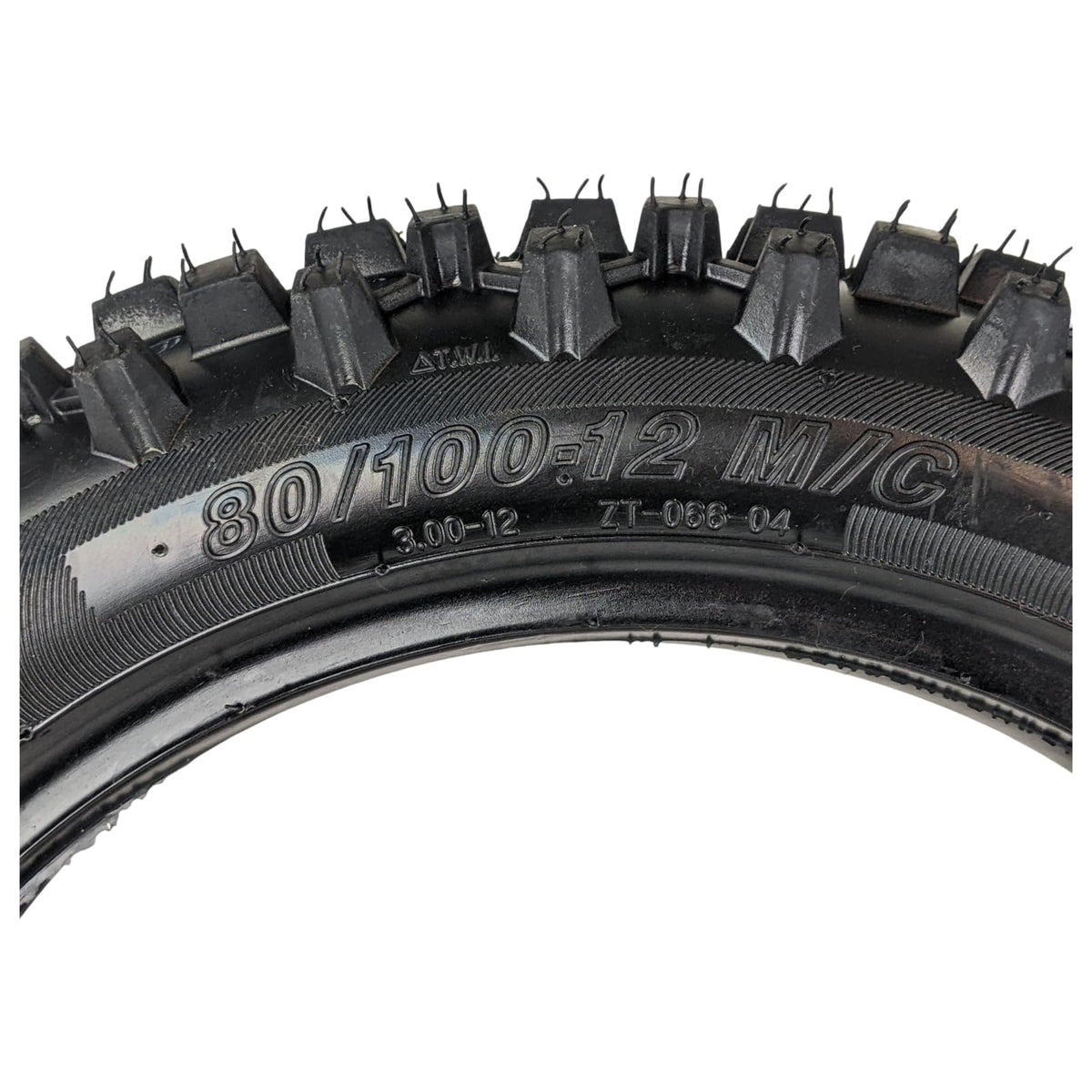 RedCap sidewall label showing size 80/100-12 for easy compatibility verification
