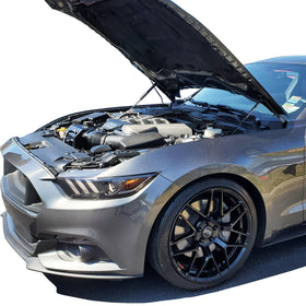 Redline Tuning installed Quicklift in Mustang engine bay for unobstructed access