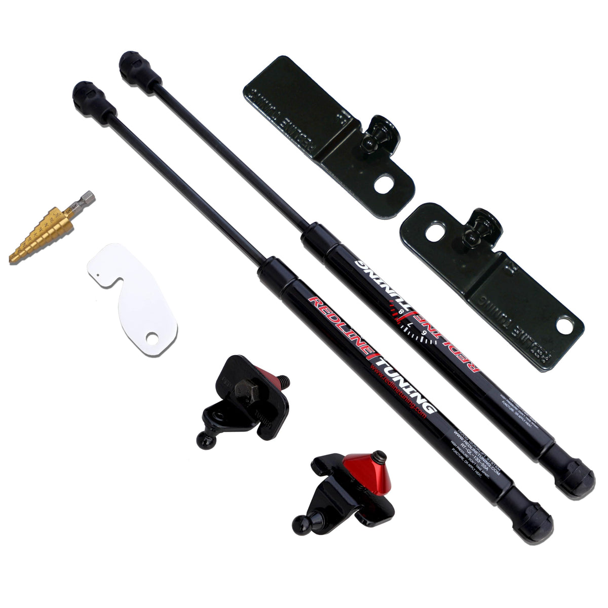 Redline Tuning Quicklift next to ruler showing compact size and fitment clarity