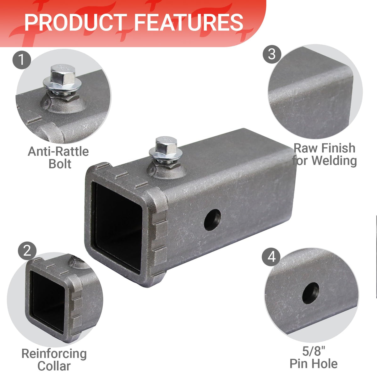REDTEE close-up of anti-rattle bolt demonstrating reduced shank movement