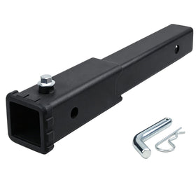 REDTEE front view of 12-inch hitch extender showing fit and finish, adds clearance