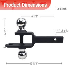 REDTEE close-up of 1-7/8 and 2 inch chrome-plated balls for reliable coupler contact