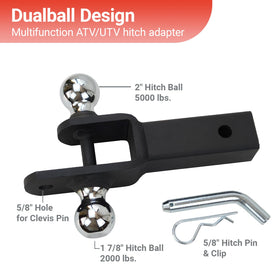REDTEE close-up of welded 1-7/8" and 2" balls showing durable connection
