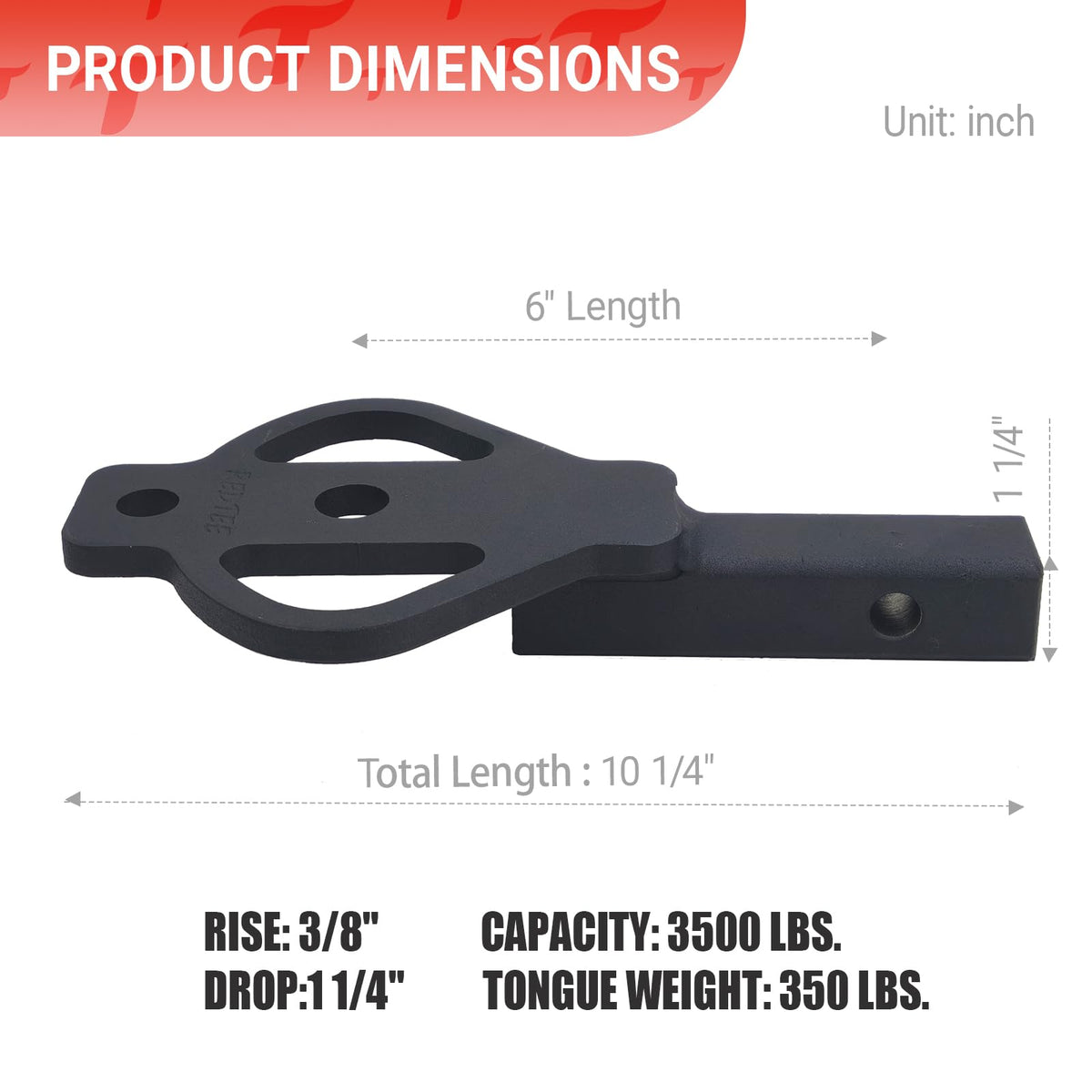 REDTEE hitch pin and clip installed in receiver for fast, secure attachment