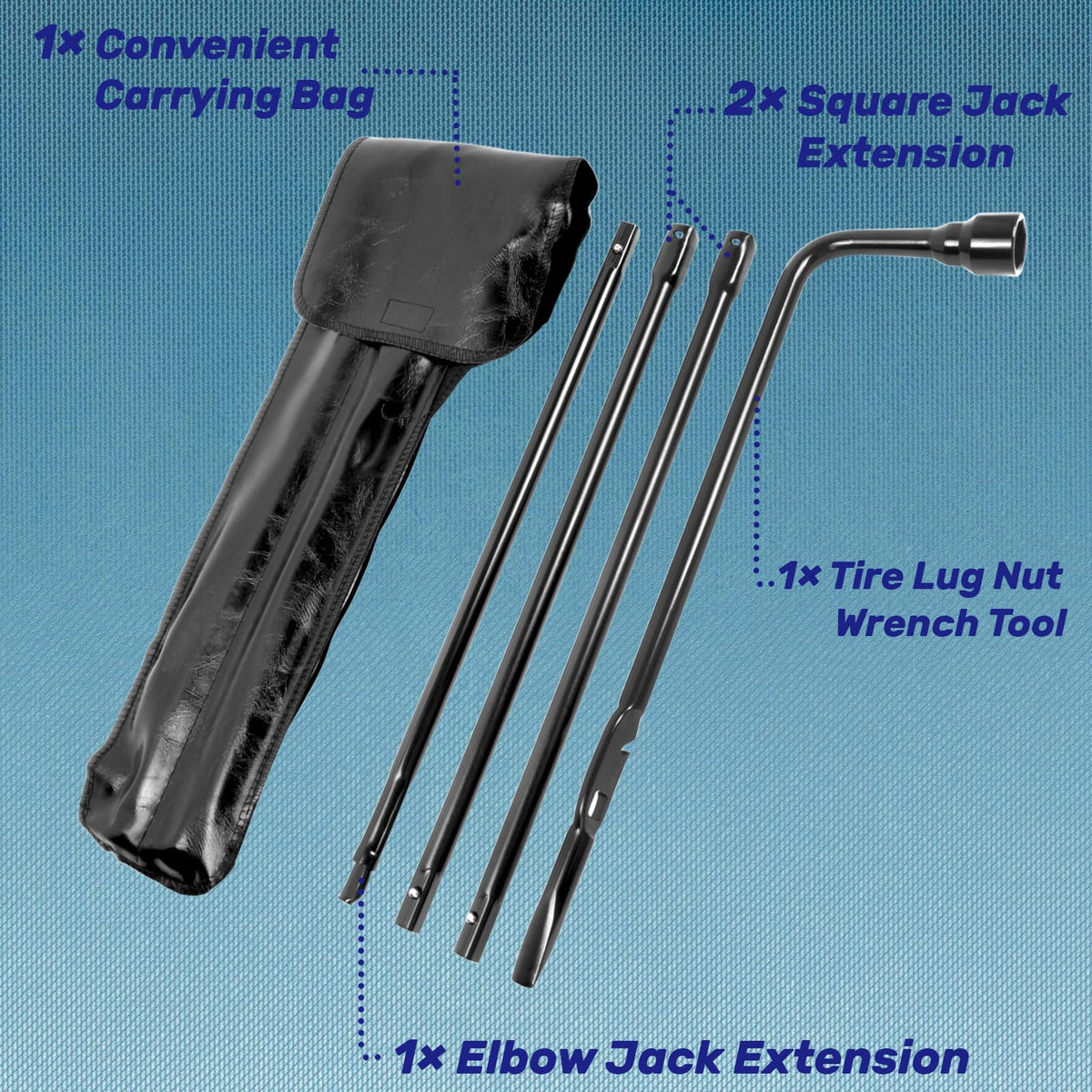 Reeauto jack handle close-up, showing robust construction and corrosion-resistant finish